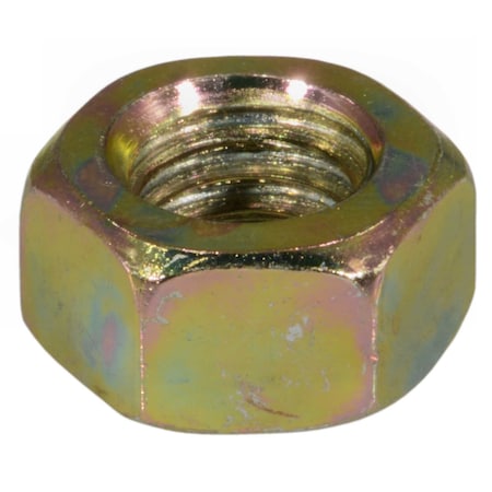 Midwest Fastener Hex Nut, 1/4"-20, Steel, Zinc Yellow, 12 PK 60661